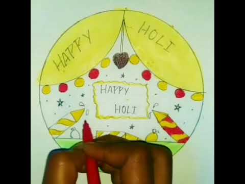 #holidrawing/#happyholidrawing/#holidrawingeasy/ #holiposterdrawing/ holi drawing #shorts