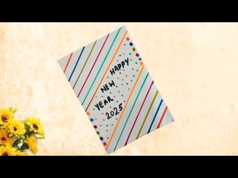 🥰 Easy & Beautiful 🥰  White Paper New Year Card making / Handmade Happy New Year Card Idea 2025