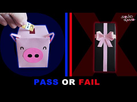 Paper Pass or Fail Set - Tutorial | Squid Game |  Coffin Box |  Piggy Bank