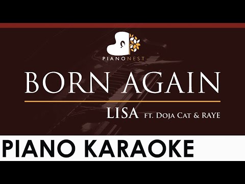 LISA - BORN AGAIN ft. Doja Cat & RAYE - HIGHER Key (Piano Karaoke Instrumental)