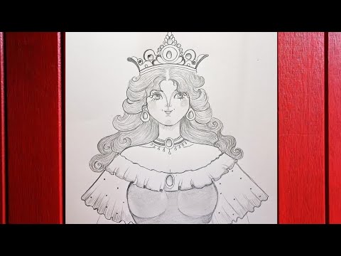 how to draw a queen//cómo dibujar Una reina//rani ka chitra bnana sikhe//queen Victoria