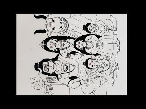 Mahashivratri special Drawing/ How to draw lord shiva and family step by step part 1