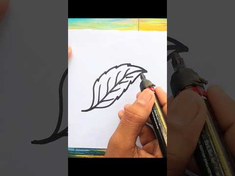 Beautiful leaf drawing for kids #shorts #drawing #leaf