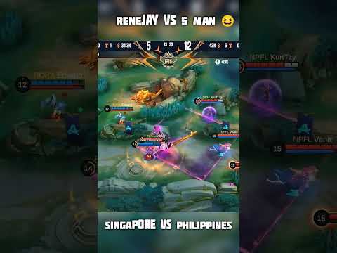 RENEJAY VS 5 MAN 😆 Philippines vs Singapore #mobilelegends #mlbb #mobilelegendsbangbang