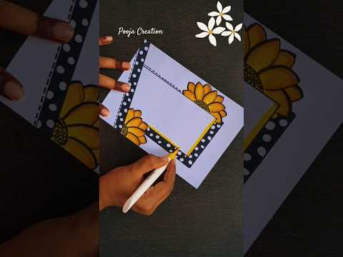 Cute 😍 Flower Drawing 🌷/Project Work Designs/Border Design/File Decoration Ideas #shorts #art