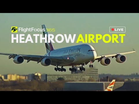 Heathrow Airport Live - Monday 6th January 2025 STRONG WINDS