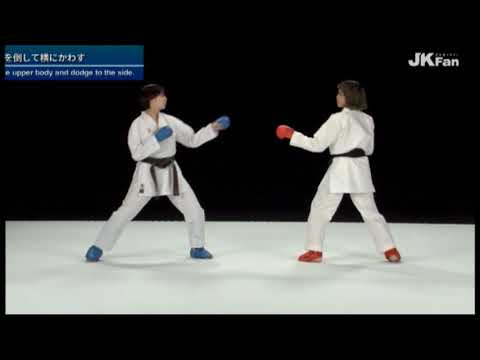 karatedo kumite 競技の達人 身長よりも40高く蹴る 上体を倒してカウンターを打つ