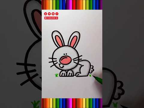 how to coloring a bunny / easy coloring #drawing #coloring #shorts