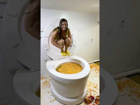 GIANT CANNONBALL into the Worlds Largest Toilet CHEETOS Pool with Big Splash #shorts