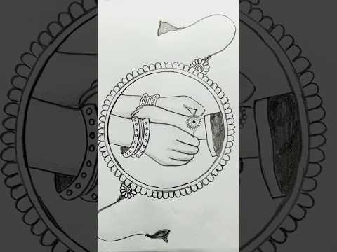 Easy way to draw tying raksha bandhan in hand#shorts_ #shortsfeed #youtubeshorts #rakshabandhan #art