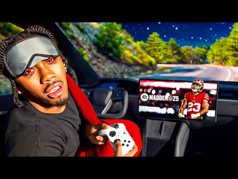 Playing Madden In a Tesla for 24 HOURS!