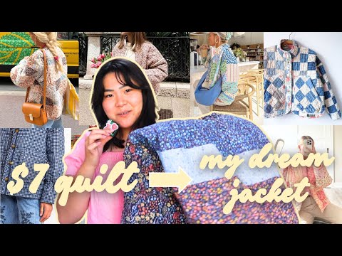 I turned an old quilt into my DREAM jacket! 🪡🧥 *beginner friendly sewing diy