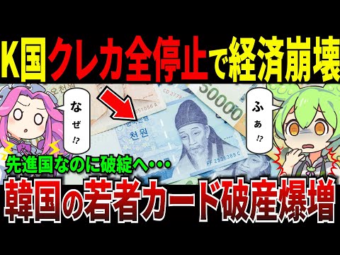 韓国クレジットカード全停止で借金&自己破産が爆増してしまう…先進国なのに経済崩壊へ【ずんだもん＆ゆっくり解説】