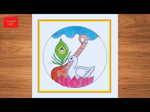 Vasant Panchami Drawing / Vasant Panchami Drawing Easy Steps / How to Draw Basant Panchami