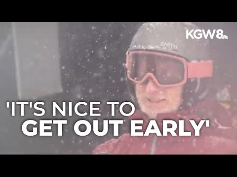 Snowboarders and skiers hit the slopes at Mount Hood ahead of snowy weekend