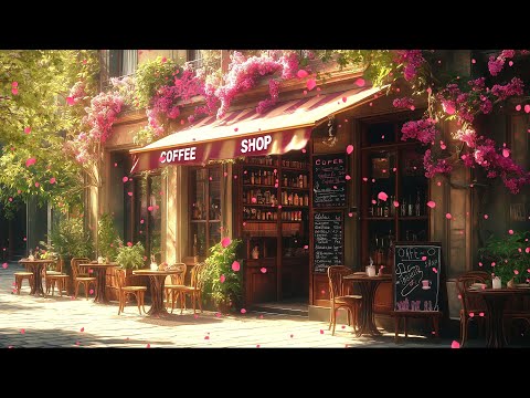 Smooth Spring Jazz Music at Cozy Coffee Shop Ambience 🌷 Jazz Relaxing Music