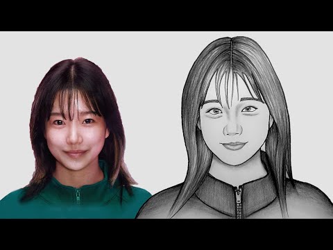 How to draw Squid game player 222 - Squid game drawing - Kim Jun Hee easy drawing with pencil