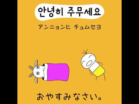 #65 「おやすみなさい。」アンニョンヒ チュムセヨ (안녕히 주무세요.)－1日ひとこと韓国語