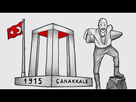 18 Mart Çanakkale Zaferi Resmi Çizimi - Seyit Onbaşı (Koca Seyit) - Çanakkale İle İlgili Çizimler