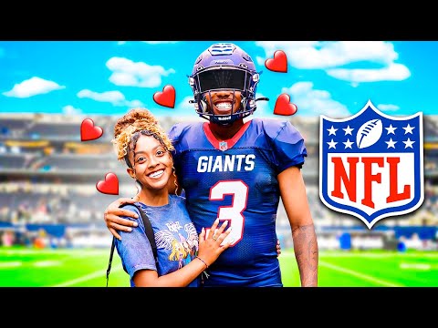 MY GIRLFRIEND CAME TO MY PRO FOOTBALL GAME!!!