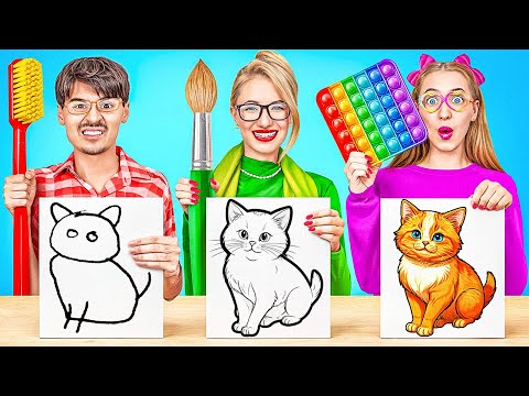 NEW 123 GO! Family Drawing Challenge! Stunning Art Hacks