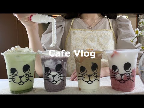 [cafe vlog]☕ Cafe now open / Pasta with mussels and fried potatoes