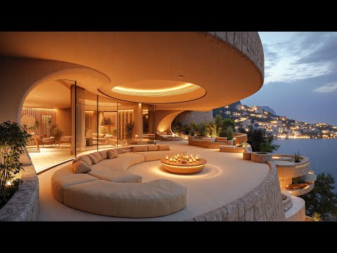 Luxury Coastal Villa in the Rain 🌧️ | Smooth Jazz for Relaxation, Focus & Serenity