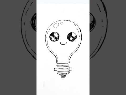 How to draw a lightbulb kawaii easy