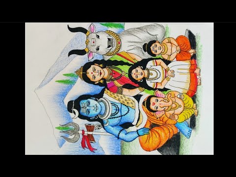 Mahashivratri special Drawing/ How to draw lord shiva and family step by step part 2