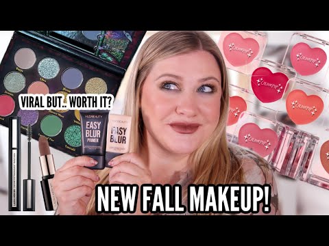 TRYING HOT NEW MAKEUP FOR FALL! Huda Easy Blur + Laura Mercier Caviar Collection!