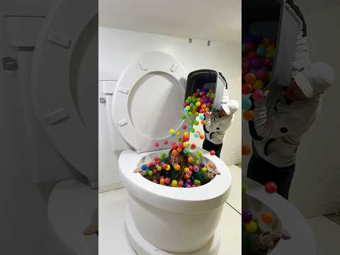 My EXBOYFRIEND PRANKED Me in the Worlds Largest Toilet and DUMPED BALLS ON MY HEAD #shorts