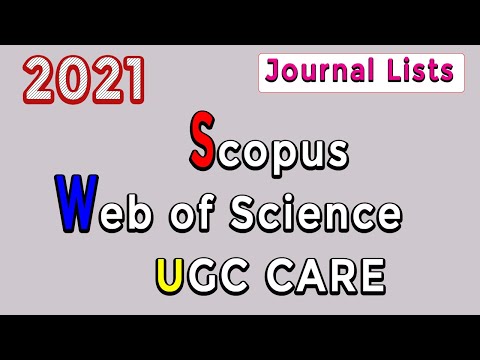 Updated Journal Lists 2021 for SCOPUS, Web of Science, UGC CARE II My Research Support