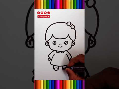 how to draw a baby girl #drawing #trending #shorts