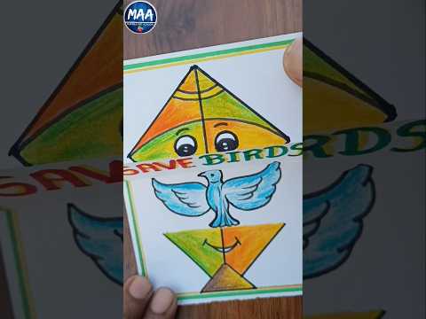 Save Bird | makar sankranti Drawing #shorts #shortvideo #youtubeshorts #savebirds