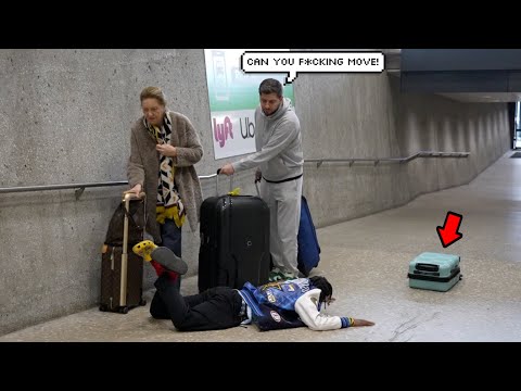 Riding Luggage In The Airport!