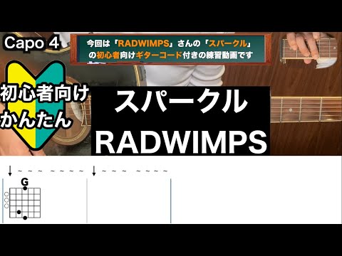 スパークル/RADWIMPS/ギター/コード/弾き語り/初心者向け/簡単