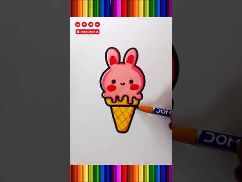 how to coloring a bunny icecream #bunny #icecream #coloring #shorts