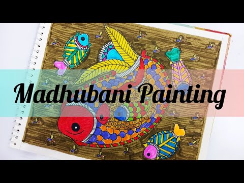 Madhubani Painting | Madhubani Art | Easy Madhubani design | How to Draw Easy Madhubani Painting