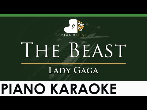 Lady Gaga - The Beast - LOWER Key (Piano Karaoke Instrumental)