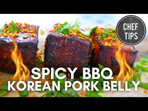 Spicy BBQ Korean Pork Belly Recipe - Z Grills Cruiser Portable Smoker - Chef Tips