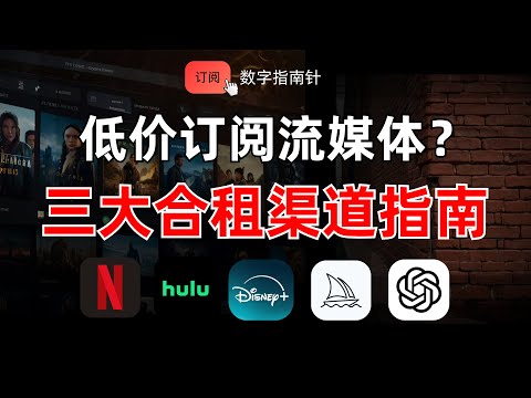 2025 翻墙订阅Netflix等流媒体和AI服务，三大省钱合租渠道指南｜合租拼车｜订阅拼车｜Disney｜Spotify｜ChatGPT Plus｜家庭会员｜会员合租