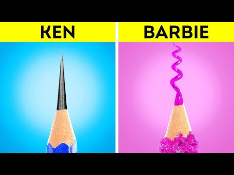 BARBIE & KEN DRAWING CHALLENGE || Coolest DIY Hacks & Crafts by 123 GO! Galaxy