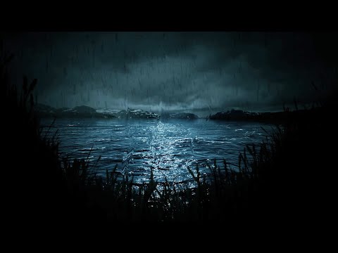 Heavy Ocean Rainstorm with Non Stop Thunder Sounds | Fall Asleep Fast - Dimmed Screen Rain