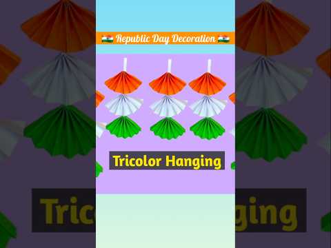 DIY Tricolor Paper hanging #diy #papercraft #tricolor #shorts #short  #independenceday #republicday