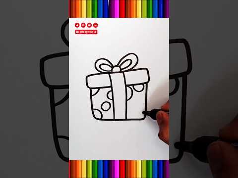 how to draw a gift box #drawing #trending #shorts