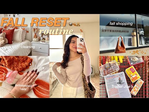 FALL sunday RESET VLOG 🧺🍂 cleaning & organizing, fall shop with me, new nails