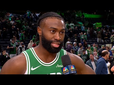 EXCLUSIVE: Jaylen Brown reacts to shorthanded Celtics' hard-fought win over Jazz