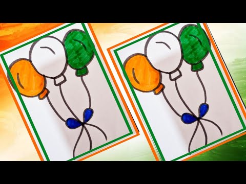 🇮🇳Tricolour balloons drawing🇮🇳 / How to draw easy tricolor drawing / Easy drawing / tricolor drawing