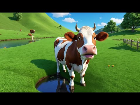 Moo Moo Brown Cow Rhyme Song | Popular Nursery Rhyme & Lyrics for Kids | Educational Kids Songs