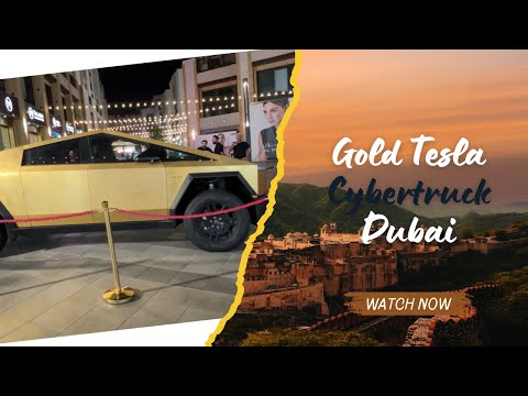 24K gold-plated Tesla Cybertruck#GoldSouk #TeslaCybertruck #DubaiLuxury #GoldCar #FutureOfTransport